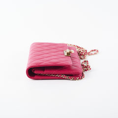 Chanel Caviar Wallet on Chain Pink