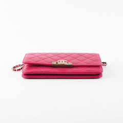 Chanel Caviar Wallet on Chain Pink