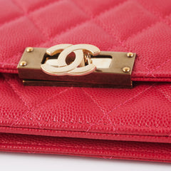 Chanel Caviar Wallet on Chain Pink