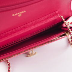Chanel Caviar Wallet on Chain Pink