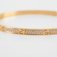 Cartier Love Bangle Pave Diamonds Yellow Gold (Size 17)