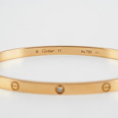 Cartier SM Love Bangle with 6 Diamonds Yellow Gold 17