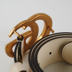 Gucci Marmont GG Belt Cream Size 85