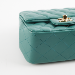 HOLD Chanel Quilted Mini Square Teal (Microchip)