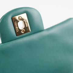 HOLD Chanel Quilted Mini Square Teal (Microchip)