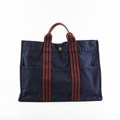 Hermes Canvas Tote Navy