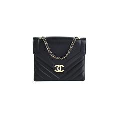 ITEM 5 - Chanel Chevron Crossbody Flap Bag Black