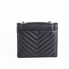ITEM 5 - Chanel Chevron Crossbody Flap Bag Black