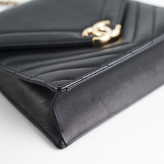 ITEM 5 - Chanel Chevron Crossbody Flap Bag Black
