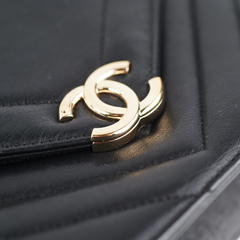 ITEM 5 - Chanel Chevron Crossbody Flap Bag Black