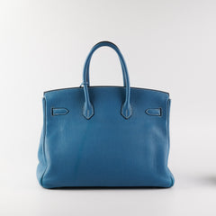 Hermes Birkin 35 Blue Jean Togo Stamp O Square (2011)