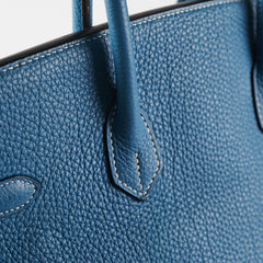 Hermes Birkin 35 Blue Jean Togo Stamp O Square (2011)