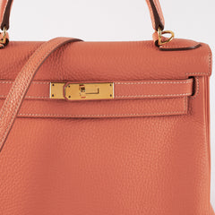 Hermes Kelly 28 Clemence Crevette Stamp Q Square (2013)