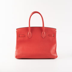 Hermes Birkin 30 Togo Rouge Pivoine Stamp R Square (2014)