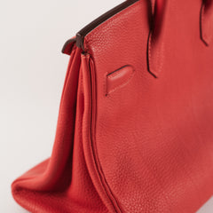 Hermes Birkin 30 Togo Rouge Pivoine Stamp R Square (2014)