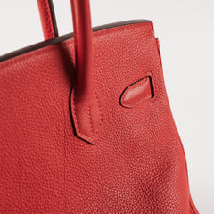 Hermes Birkin 30 Togo Rouge Pivoine Stamp R Square (2014)
