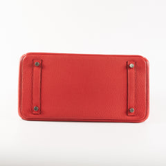 Hermes Birkin 30 Togo Rouge Pivoine Stamp R Square (2014)