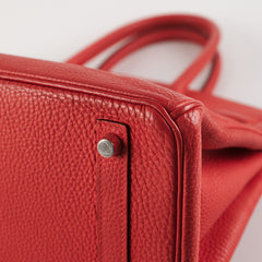 Hermes Birkin 30 Togo Rouge Pivoine Stamp R Square (2014)