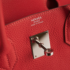 Hermes Birkin 30 Togo Rouge Pivoine Stamp R Square (2014)