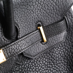 Hermes Birkin 35 Black Clemence Stamp Z Circle