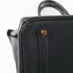 Hermes Birkin 35 Black Clemence Stamp Z Circle