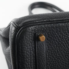 Hermes Birkin 35 Black Clemence Stamp Z Circle