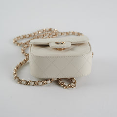 Chanel Caviar Microbag White