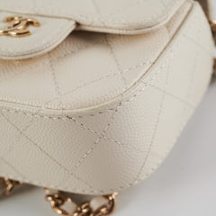 Chanel Caviar Microbag White