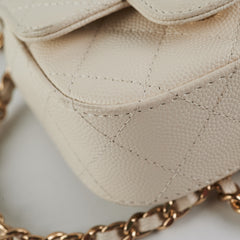 Chanel Caviar Microbag White