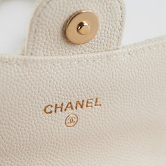 Chanel Caviar Microbag White