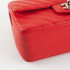 Chanel Mini Rectangular Cavair Red