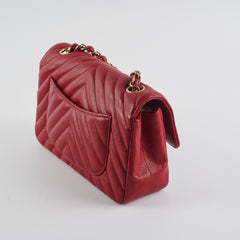 Chanel 18B Chevron Rectangular Mini Red
