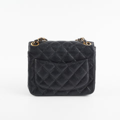 Chanel Caviar Mini Square 24k gold Black