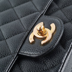 Chanel Caviar Mini Square 24k gold Black