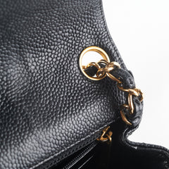 Chanel Caviar Mini Square 24k gold Black