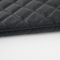 Chanel Medium O case Pouch Clutch Caviar Black