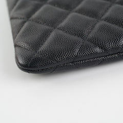 Chanel Medium O case Pouch Clutch Caviar Black
