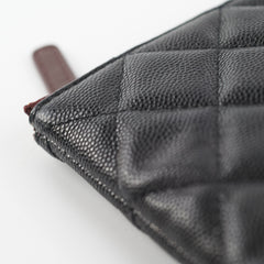 Chanel Medium O case Pouch Clutch Caviar Black