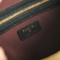 Chanel Medium O case Pouch Clutch Caviar Black