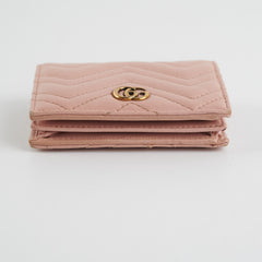 Gucci GG Marmont Card Case Wallet Dusty Pink