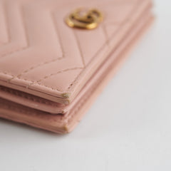 Gucci GG Marmont Card Case Wallet Dusty Pink