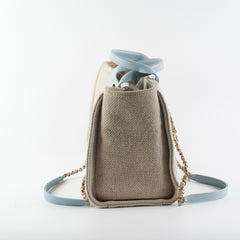 Chanel Deauville Shopping Bag Beige/Blue Microchipped