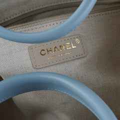 Chanel Deauville Shopping Bag Beige/Blue Microchipped