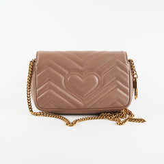 Gucci GG Supermini Marmont Matelasse Dusty Pink