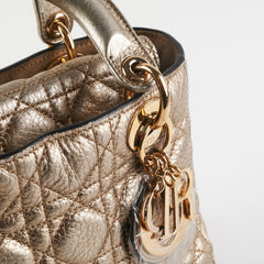 Dior Small Lady Dior Metallic Gold
