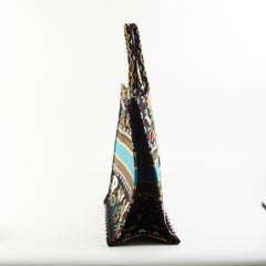Christian Dior Large Black Multicolour Embroidery Book Tote