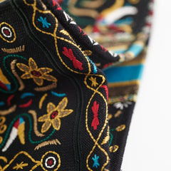 Christian Dior Large Black Multicolour Embroidery Book Tote