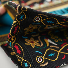 Christian Dior Large Black Multicolour Embroidery Book Tote