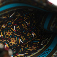 Christian Dior Large Black Multicolour Embroidery Book Tote