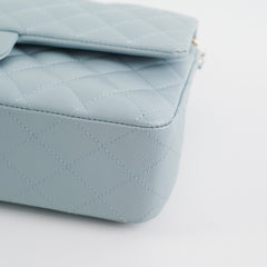 Chanel Classic Flap Medium/Large Light Blue Caviar 22P (Microchipped)